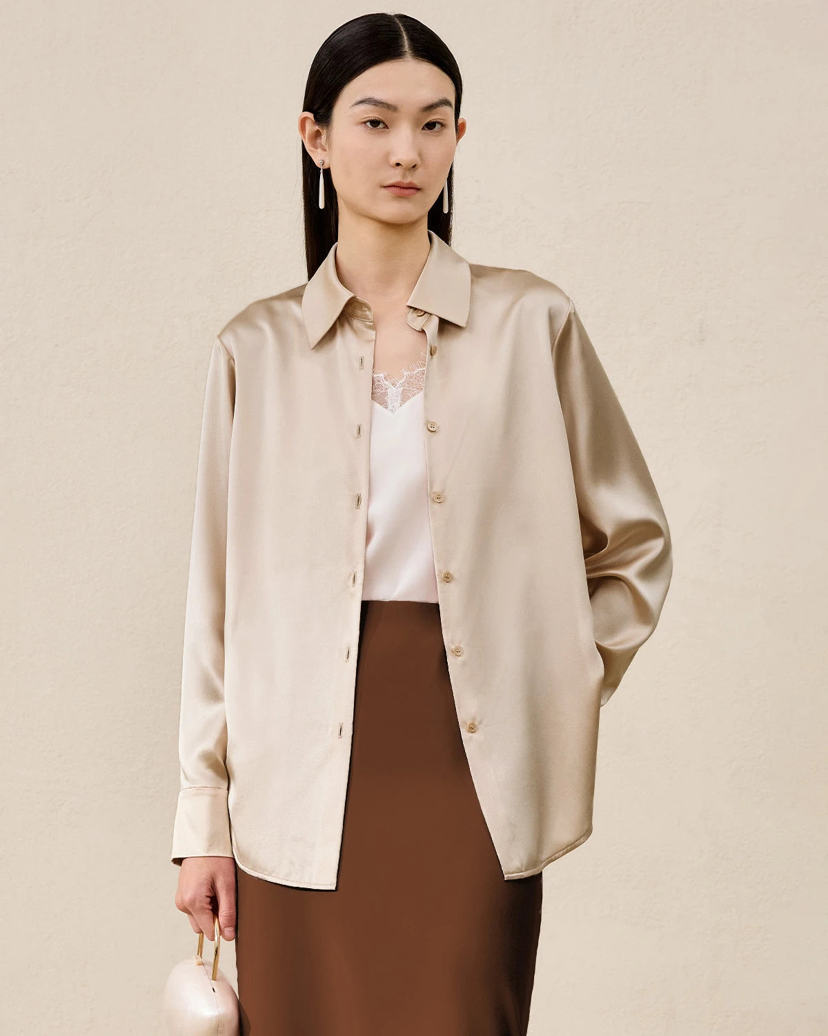 レディース ウォッシャブルシルクブラウス ベーシックスタイル