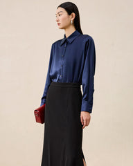 レディース ウォッシャブルシルクブラウス ベーシックスタイル