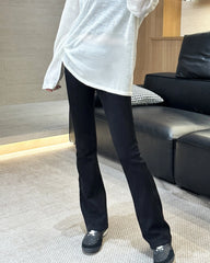 レディース ウールフリース裏地付きフレアパンツ