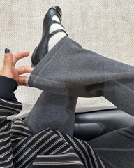 レディース ウールフリース裏地付きフレアパンツ