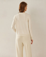 レディース カシミヤ ポロ襟セーター