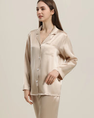 女性用シルクツーピースパジャマ