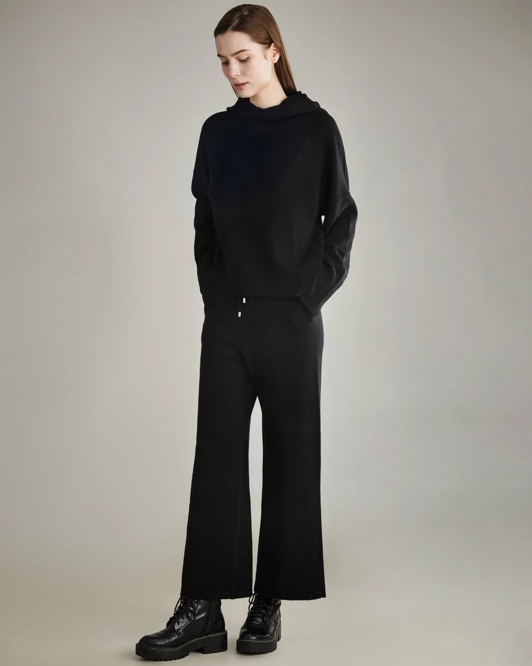 レディース カシミヤ ワイドパンツ