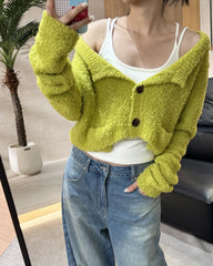 ブラッシュドウール カップ付き キャミソール