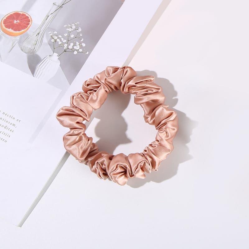 22モメ 2.5cm シルクヘアループシュシュ 4個セット