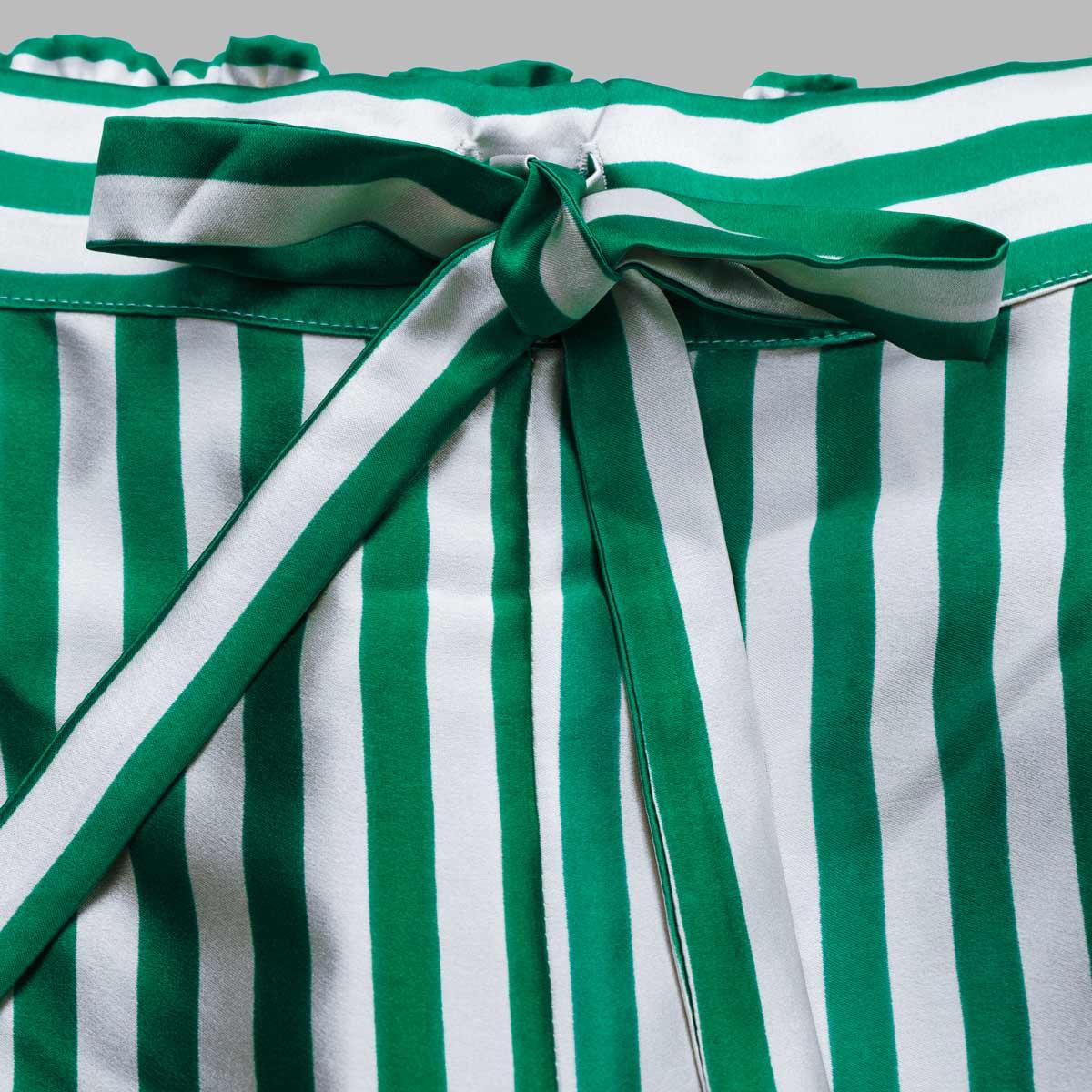 ストライプシルクショートパジャマセット