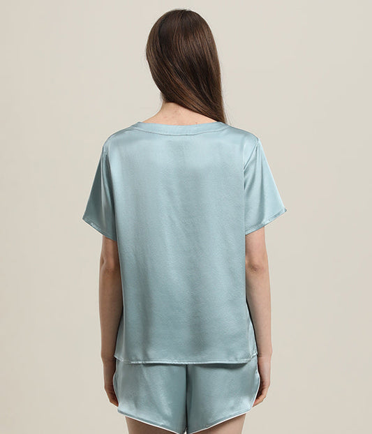 レディース ベーシック ショート シルクパジャマセット