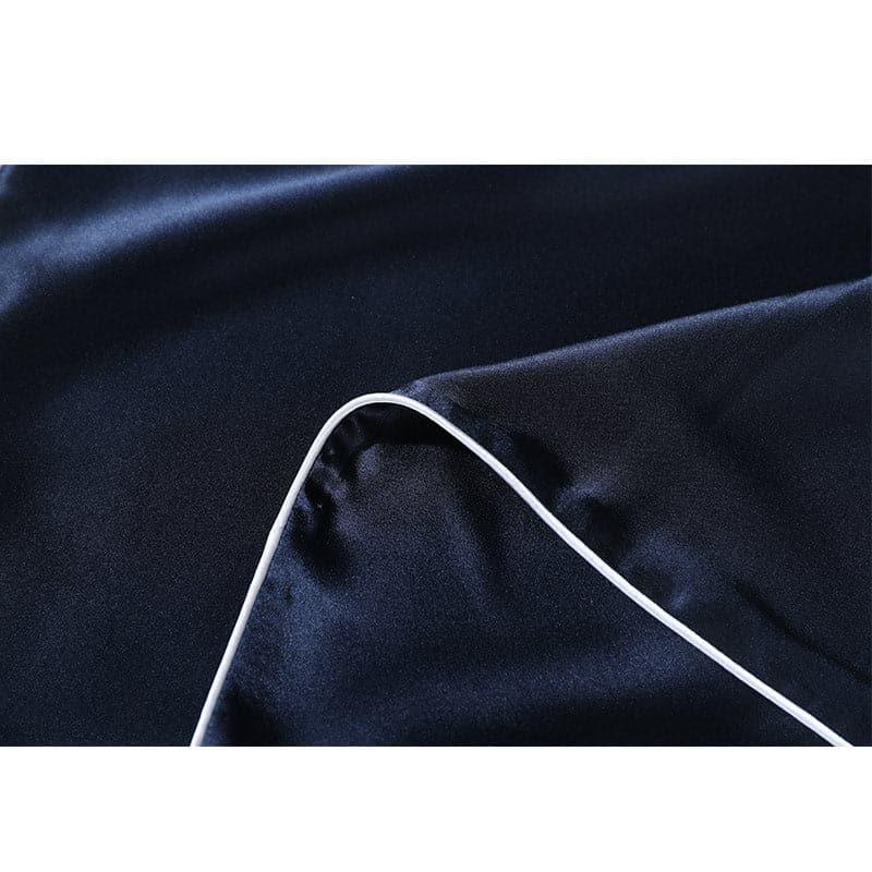 19 Momme Pure Silk Piping Pillowcase, Navy