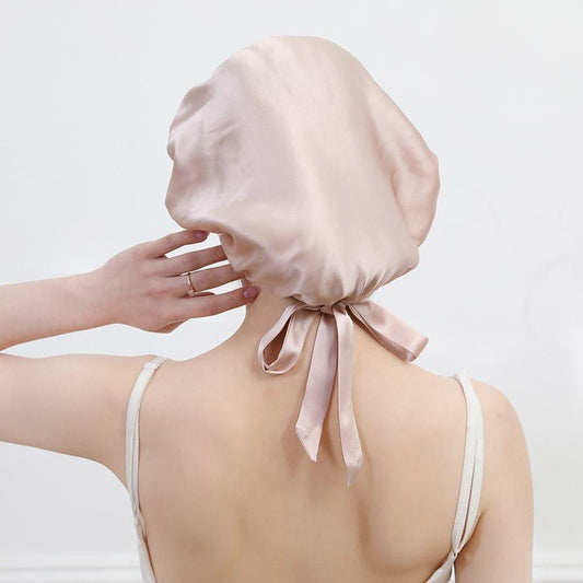 19モメシルクのサイズ調節可能な睡眠用キャップ