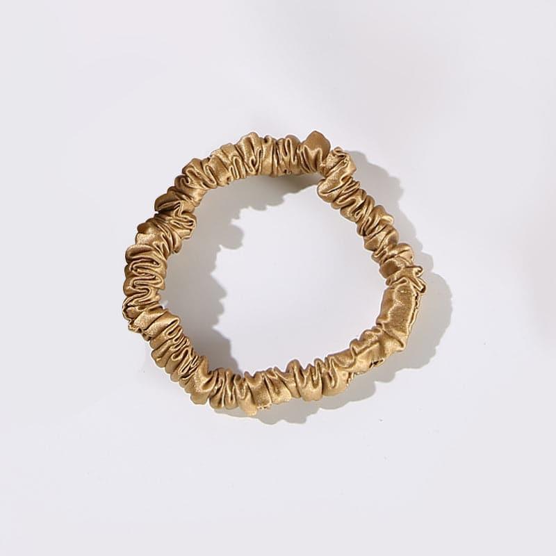 22 Momme Silk Mini Scrunchie, Gold