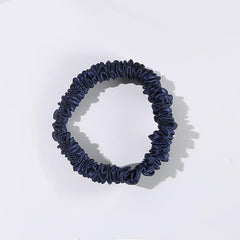 22 Momme Silk Mini Scrunchie, Navy