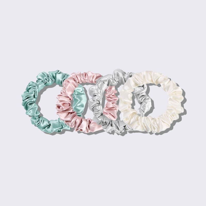 22モメ 2.5cm シルクヘアループシュシュ 4個セット