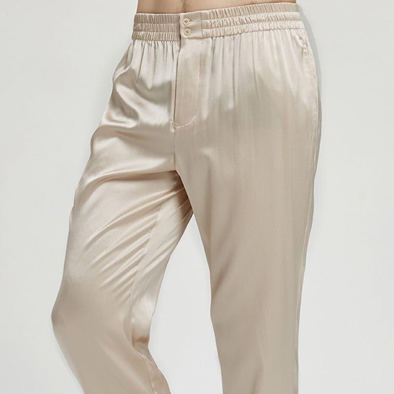 男性用シルク睡眠パンツ