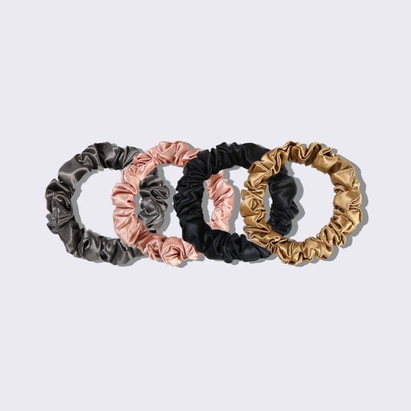 22モメ 2.5cm シルクヘアループシュシュ 4個セット