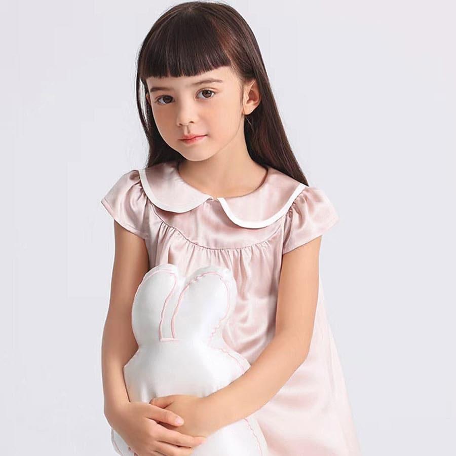 キッズ ベビーガール シルクナイトドレス