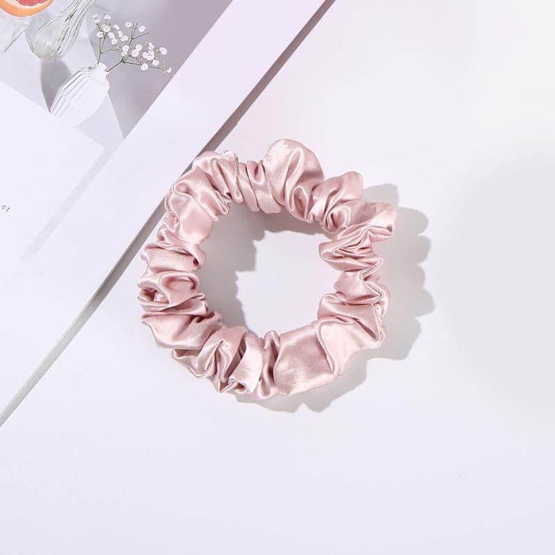 22モメ 2.5cm シルクヘアループシュシュ 4個セット