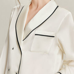 ダブルボタンの22匁シルクパジャマセット