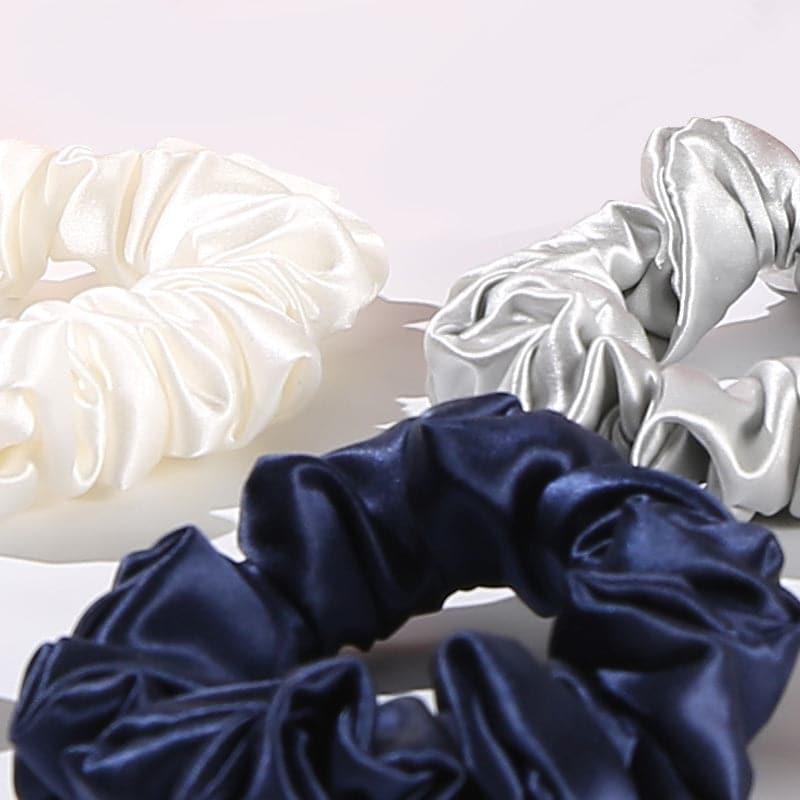 22モメ 2.5cm シルクヘアループシュシュ 4個セット