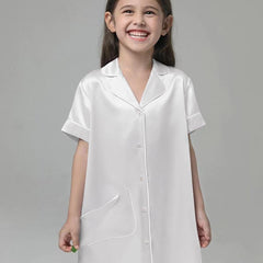 女の子用シルクナイトドレスブラウス風