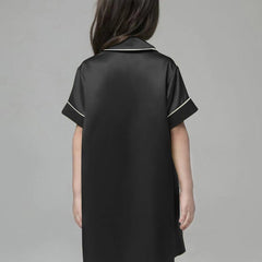 女の子用シルクナイトドレスブラウス風
