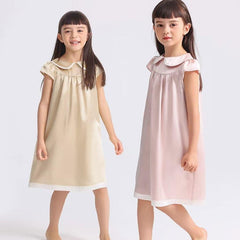 キッズ ベビーガール シルクナイトドレス