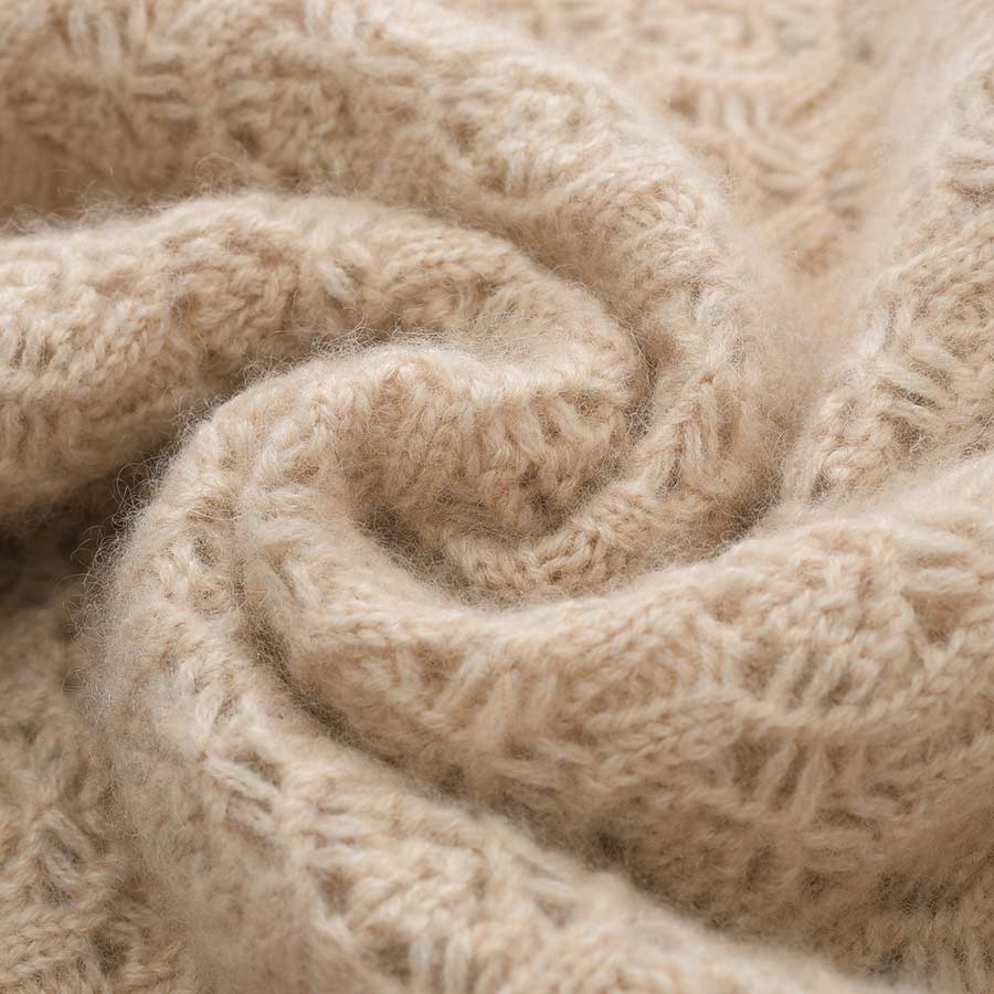 カシミヤレディースクロシェセーター