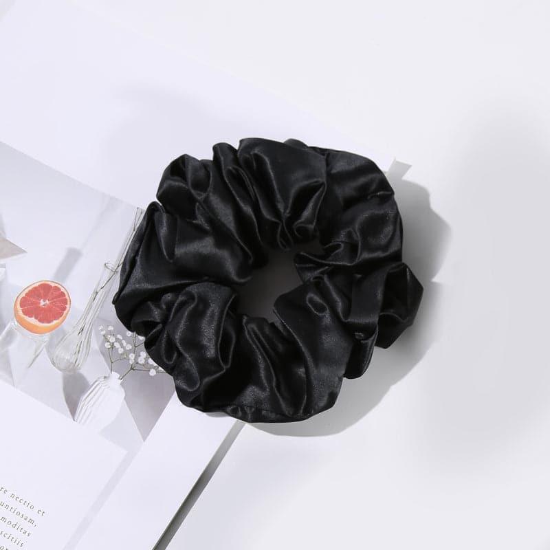 5CM Large Silk Hair Scrunchies, Black