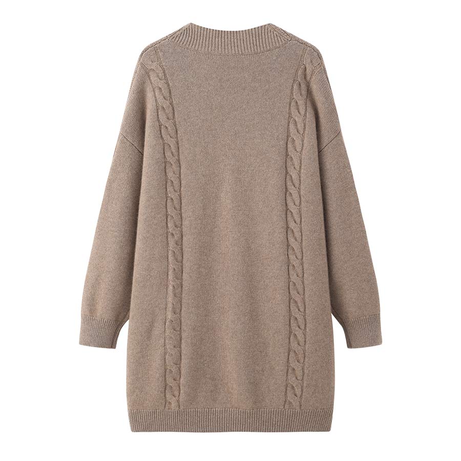 ミディアム丈のカシミヤカーディガン