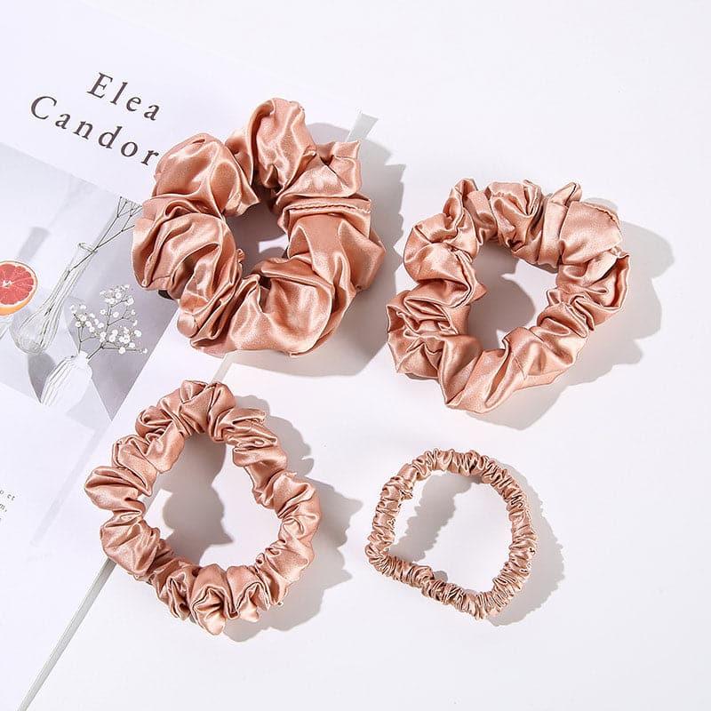 22 Momme Silk Hair Scrunchies 4PCS, Pink
