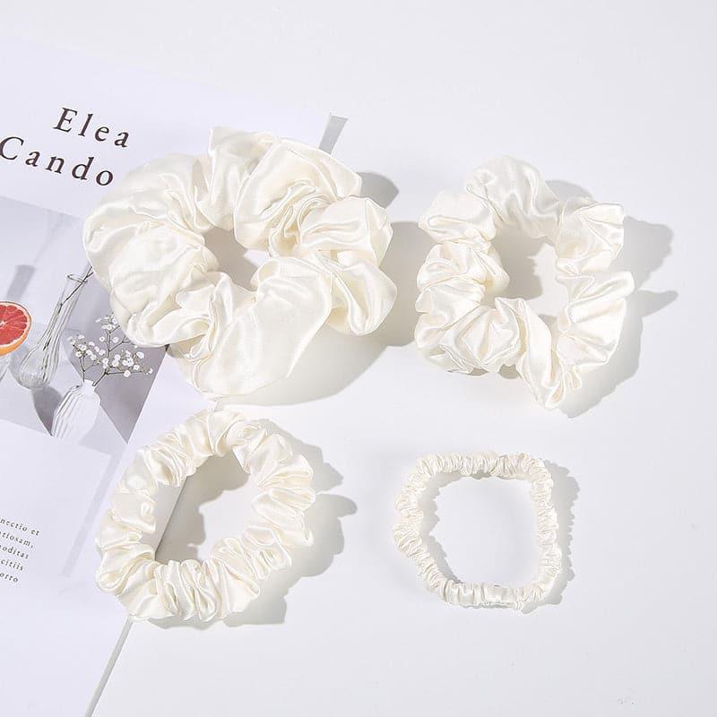 22 Momme Silk Hair Scrunchies 4PCS, Ivory
