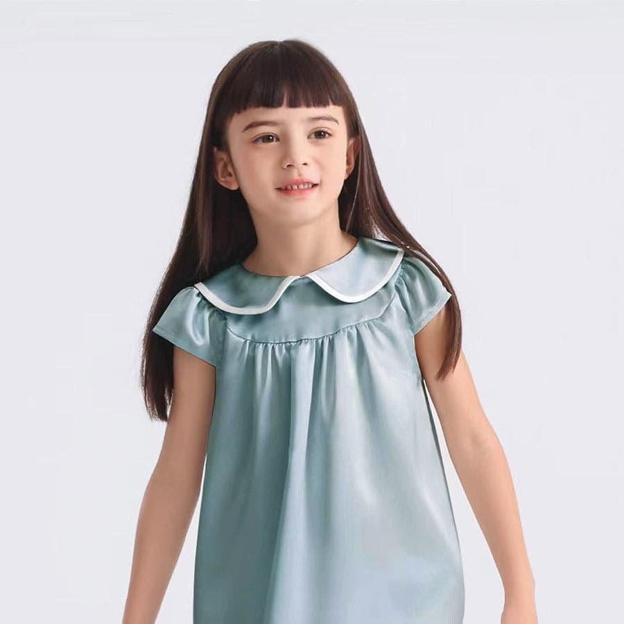 キッズ ベビーガール シルクナイトドレス