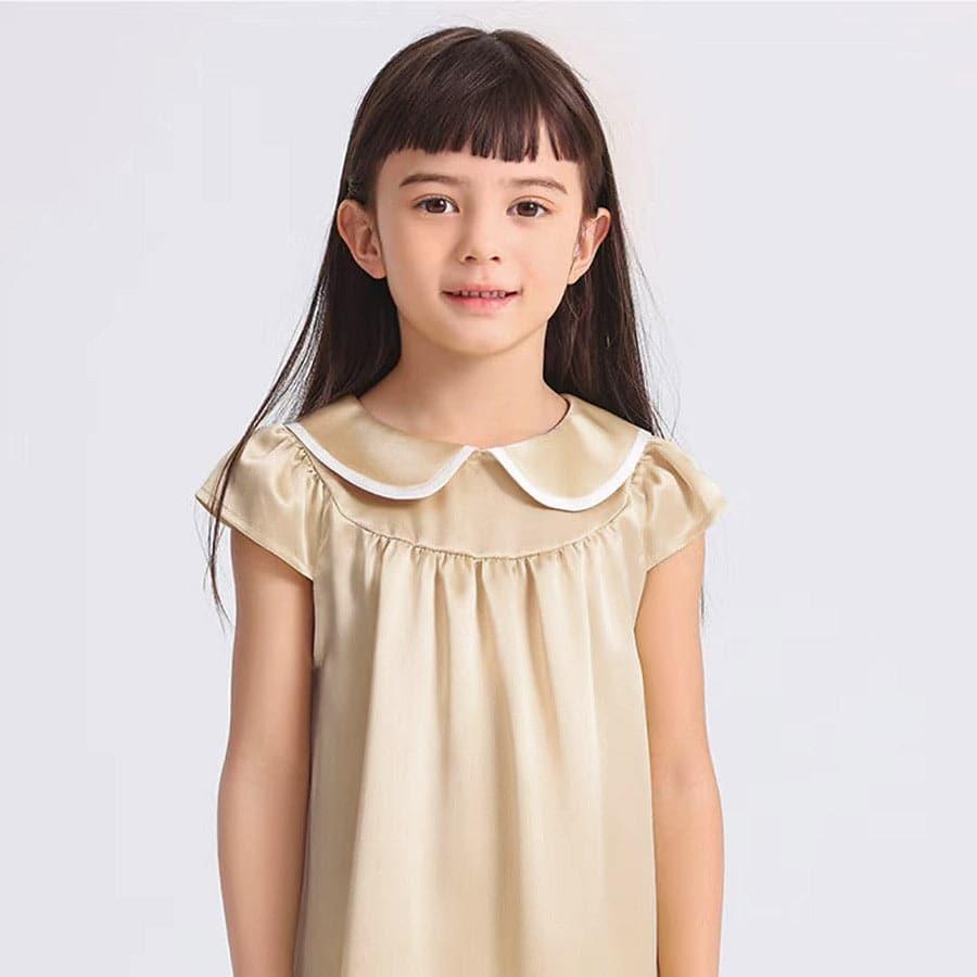 キッズ ベビーガール シルクナイトドレス
