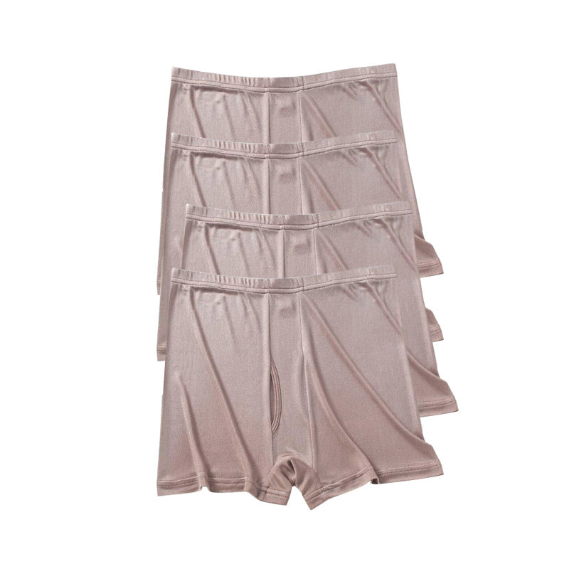 メンズ ソフトシルクニットボクサーショーツ 4枚セット